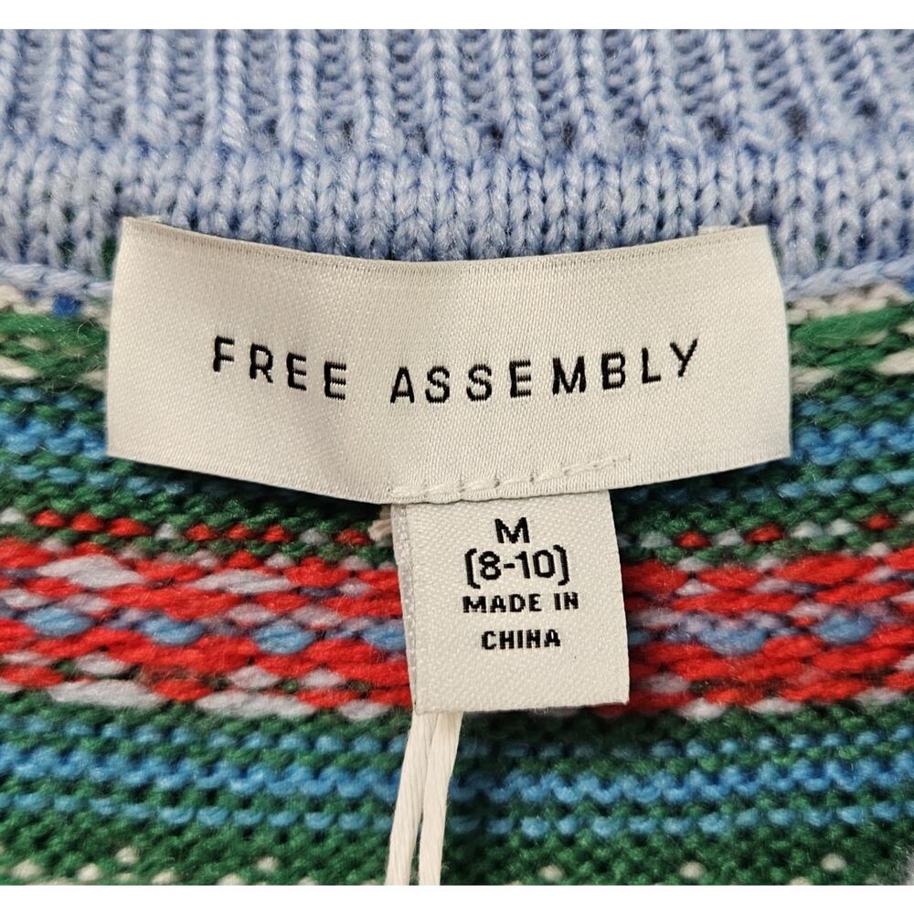FREE ASSEMBLY Women's M Nordic Sweater Multicolor Recycled Poly & Wool 38" NEW - Picture 3 of 8